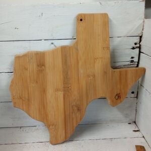 Totally Bamboo Texas State Shaped Cutting Board 14" Bamboo Wood Cheese Serving